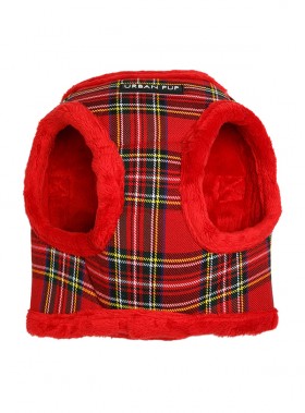 Urban Pup Red Checked Step In Fleece Lined Jacket Harness