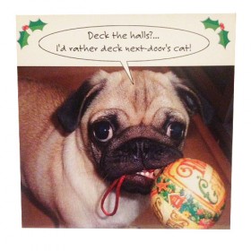 Funny Pug Christmas Card