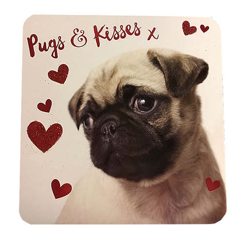 Pugs Kisses Valentines s Day Card I Love Pugs