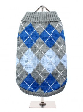 URBAN PUP GREY & BLUE ARGYLE SWEATER