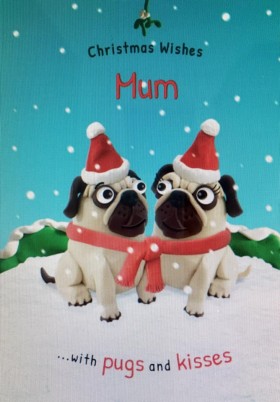 Cute Pug Mum Christmas Card