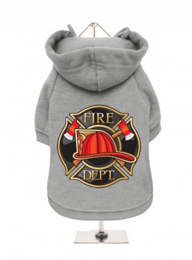 Unisex Grey Fire Department Fleece Lined Hoodie