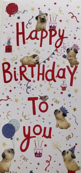 Pug Birthday Money Wallet Card